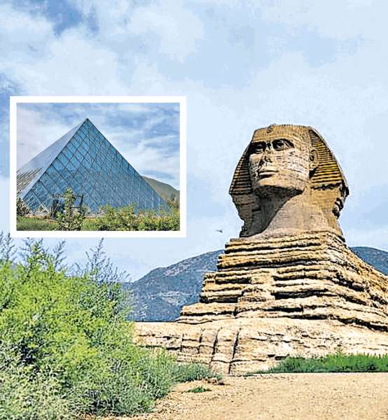 山寨獅身人面像成景點 河北再建「羅浮宮」