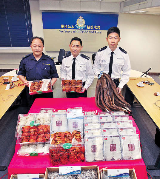 水警香港仔反走私 檢$600萬皮草燕窩