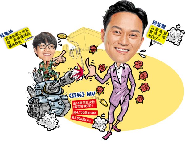 合唱新歌《兵兵》兩男爭一女 樂迷揞嘴笑坤哥輸畀Chilam 10條街