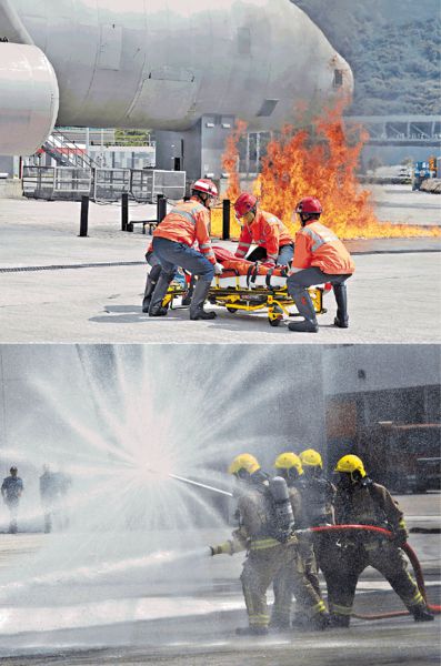 消防及救護學院 海陸空模擬設施實火訓練