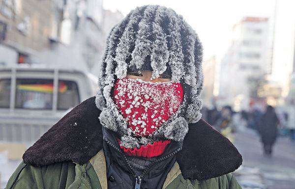 北方暴雪極寒 商販變「冰人」