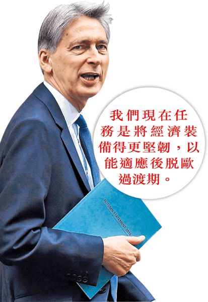 英脫歐後首份預算 下調未來兩年經濟預測