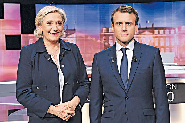 法大選辯論 馬克龍表現勝勒龐