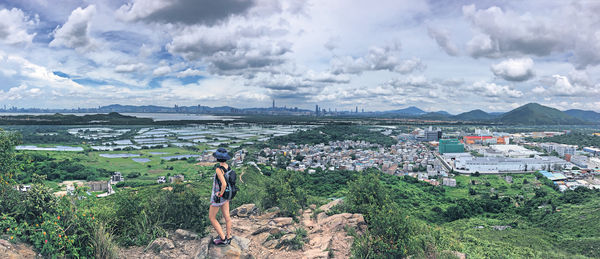 元朗髻山遊 山脊觀魚塘
