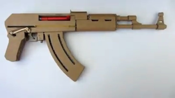 diy 全纸制可发射 ak-47 机关枪