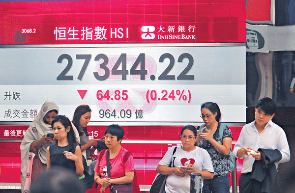 騰訊續破頂 金融股回吐 港股10天綫見阻力