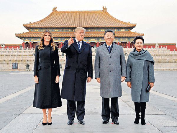 特朗普抵京國事訪問 與習近平故宮夜宴