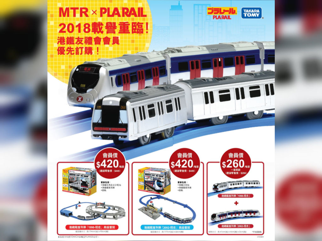 MTR x PLARAIL 港鐵載客列車模型明天開賣！銷售網站驚見「售罄 