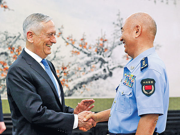 軍委副主席許其亮晤馬蒂斯 重申領土原則