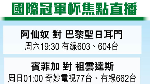國際冠軍杯焦點直播