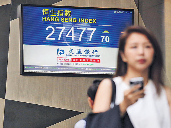 市場消化貿易戰因素 港股重上20天綫