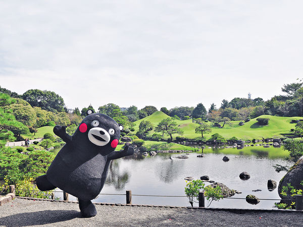 跟熊本熊 遊水前寺成趣園