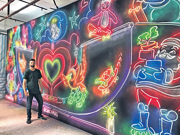 國際塗鴉藝術家打造聖誕燈飾 中港城開Art Jamming派對
