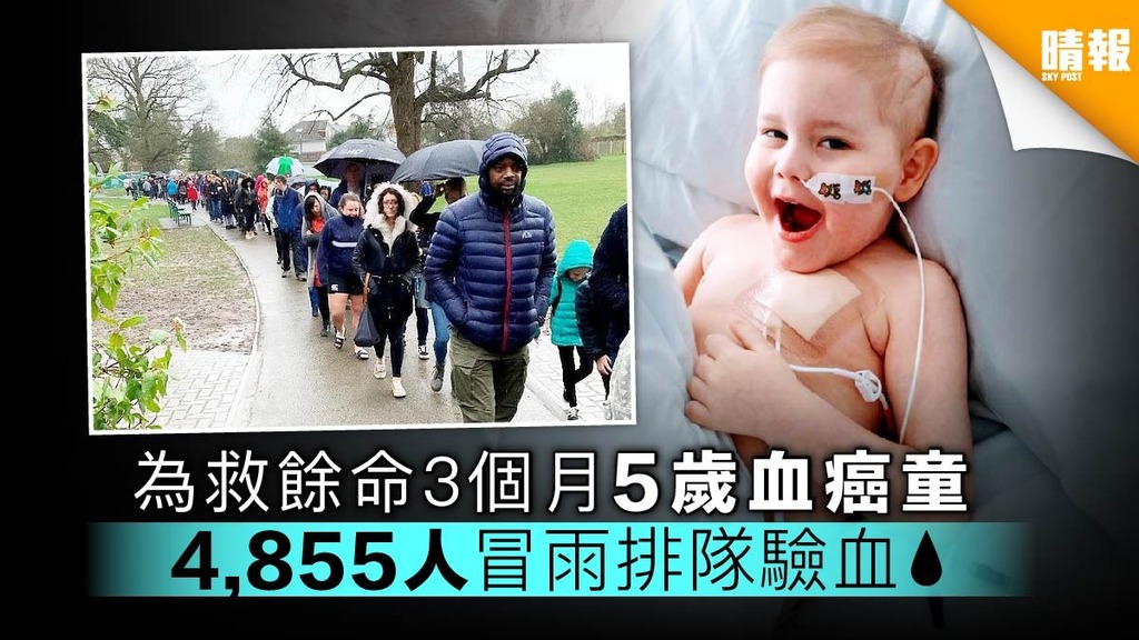 【人間有愛】為救餘命3個月5歲血癌童 4,855人冒雨排隊驗血