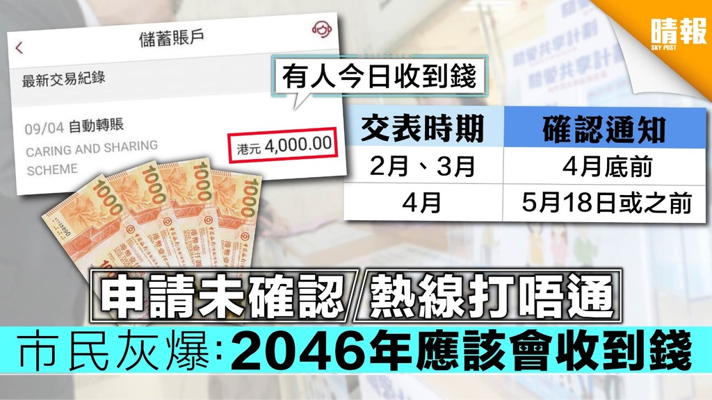 【派4000】申請未確認熱線打唔通 市民灰爆：2046年應該會收到錢