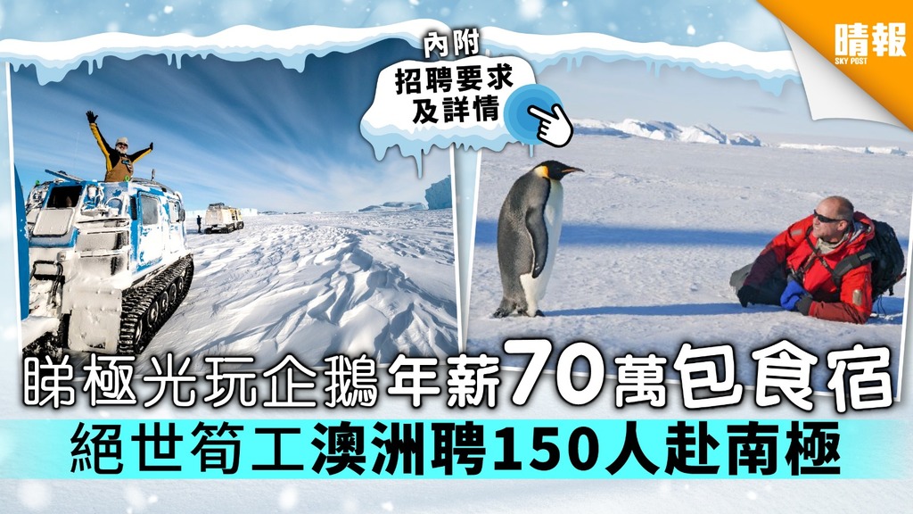 【走佬去南極】睇極光玩企鵝年薪70萬包食宿絕世筍工澳洲聘150人赴南極