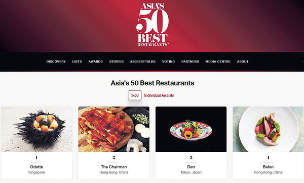 新一屆亞洲50最佳餐廳 風雨飄搖中出爐
