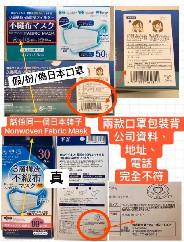 小心代购贩卖「山寨」口罩