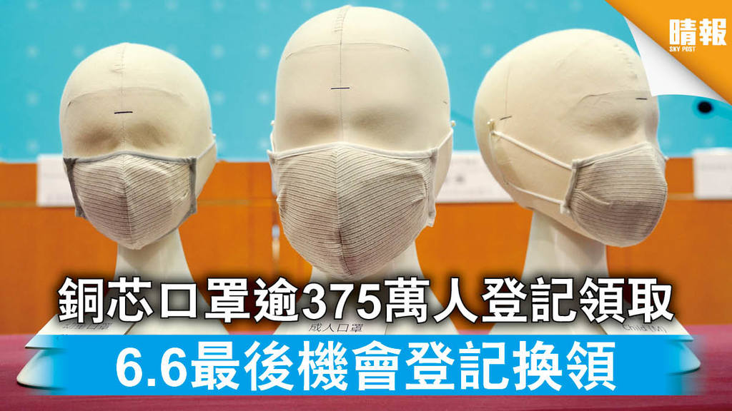 【CuMask．CU Mask】銅芯口罩逾375萬人登記領取 本周末最後機會換領