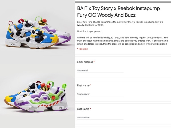 toy story bait reebok