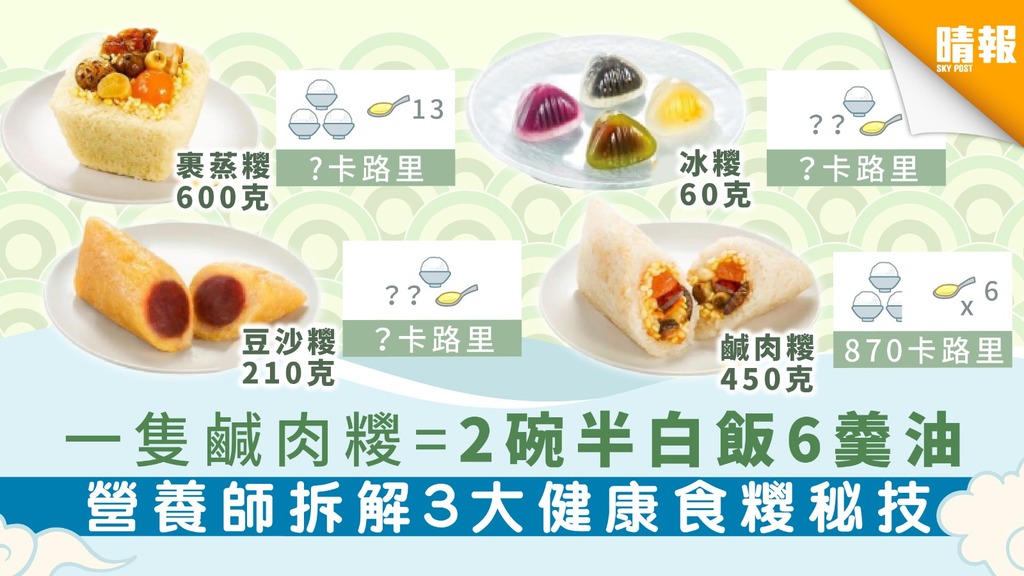 【端午糭】一隻鹹肉糉等同2碗半白飯6茶匙油 營養師教3大健康食糉貼士