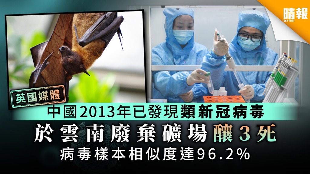 【英媒報導】中國2013年已發現類新冠病毒 於雲南廢棄礦場釀3死