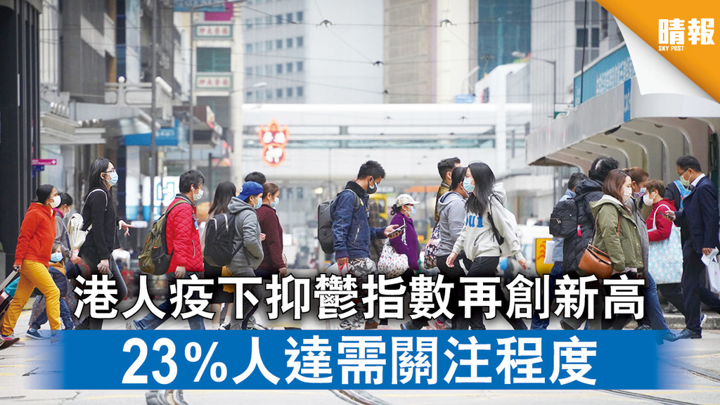 精神健康｜港人疫下抑鬱指數再創新高 23%人達需關注程度