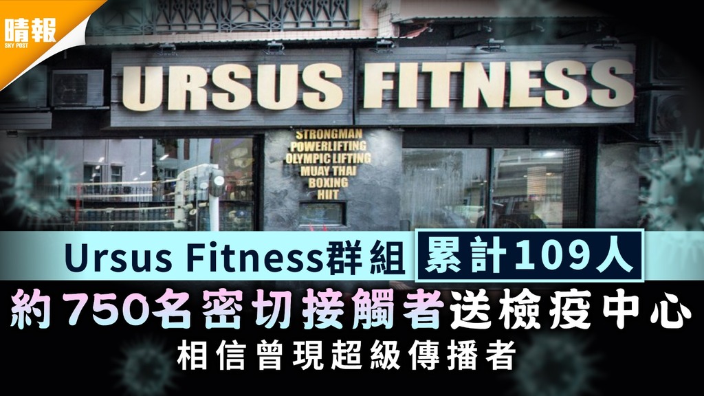 Ursus Fitness｜群組累計109人確診約750人送檢疫 相信曾現超級傳播者