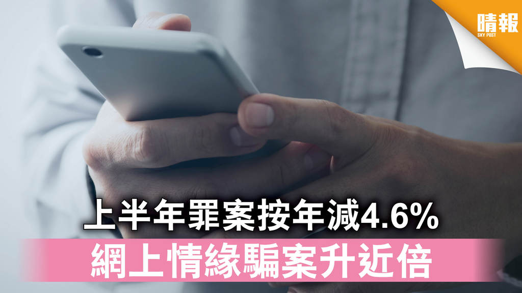 香港治安｜上半年罪案按年減4.6% 網上情緣騙案升近倍