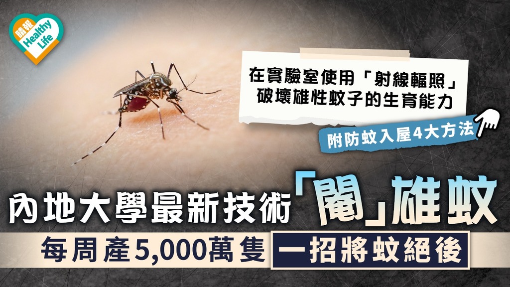 滅蚊新招｜內地大學最新技術「閹」雄蚊 每周產5,000萬隻一招將蚊絕後