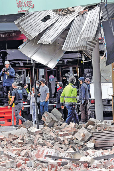 澳洲罕見6級地震 墨爾本建築物損毀