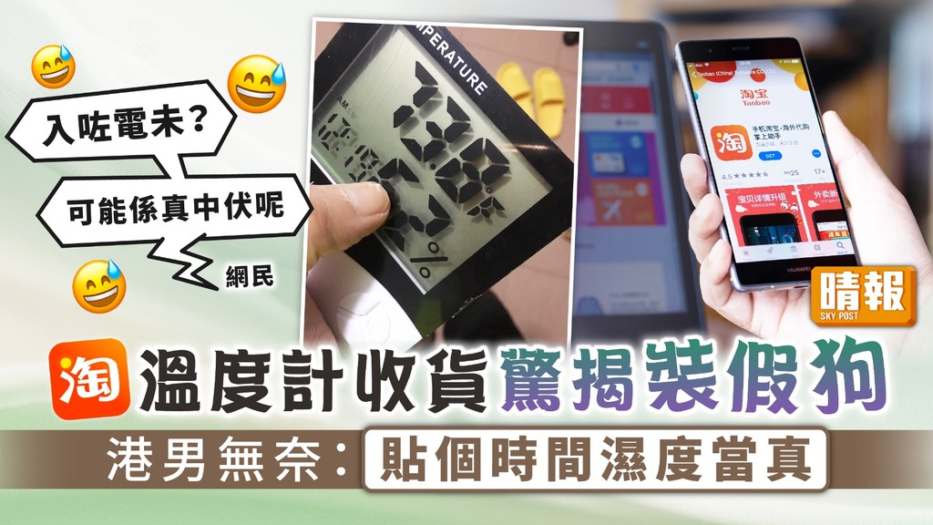 淘寶中伏 ︳淘溫度計收貨驚揭裝假狗 港男無奈：貼個時間濕度當真