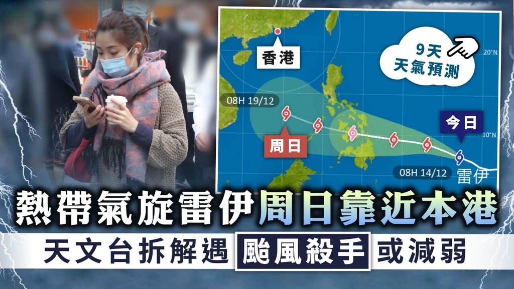 冬至打風？︳天文台：熱帶氣旋雷伊周日靠近本港 天文台拆解遇颱風殺手或減弱