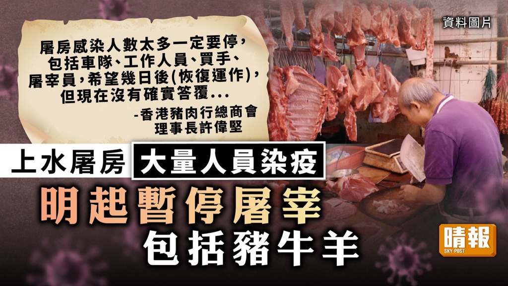 鮮肉加價 ︳上水屠房大量人員染疫 明起暫停屠宰包括豬牛羊