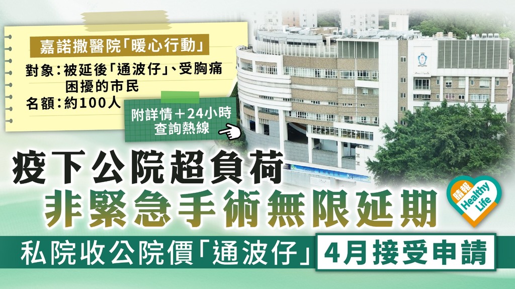 為冠心患者「拆彈」︳疫下公院超負荷非緊急手術無限延期 私院收公院價「通波仔」4月接受申請