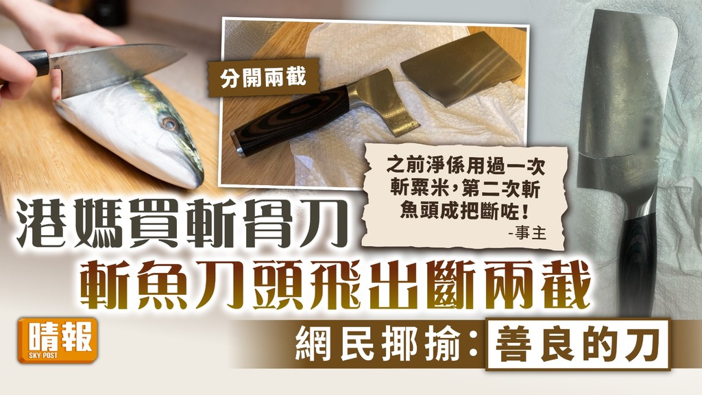 劣質家品 ︳港媽買斬骨刀斬魚刀頭飛出斷兩截 網民揶揄：善良的刀
