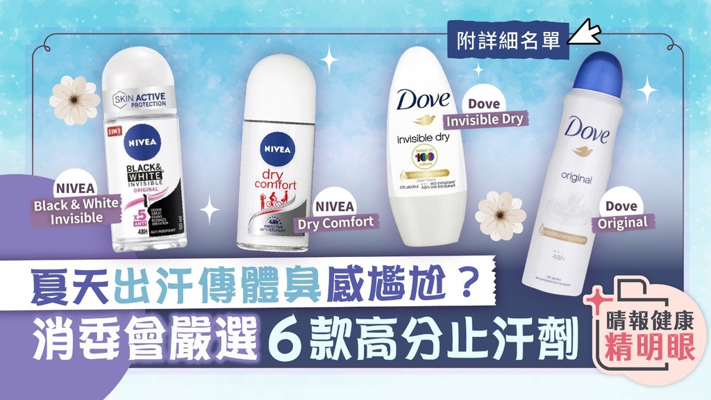 健康精明眼︳夏天出汗傳體臭感尷尬？ 消委會嚴選6款高分止汗劑