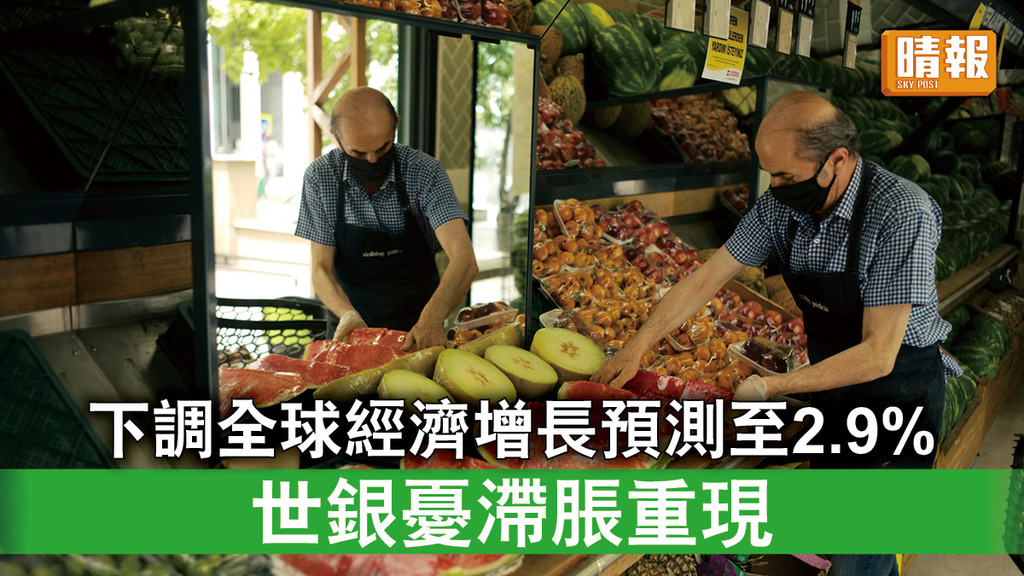 經濟放緩｜下調全球經濟增長預測至2.9% 世銀憂滯脹重現