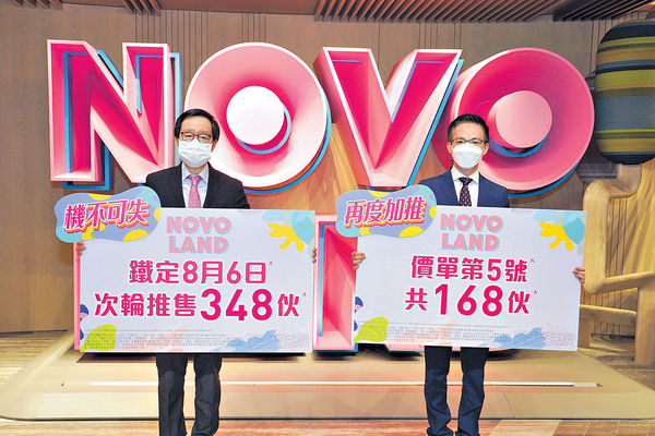 NOVO LAND加推168伙 周六次輪售348伙