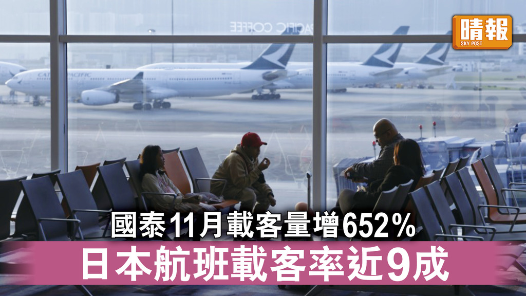 重啟旅遊｜港人外遊心切 國泰11月載客量增652% 日本航班載客率近9成