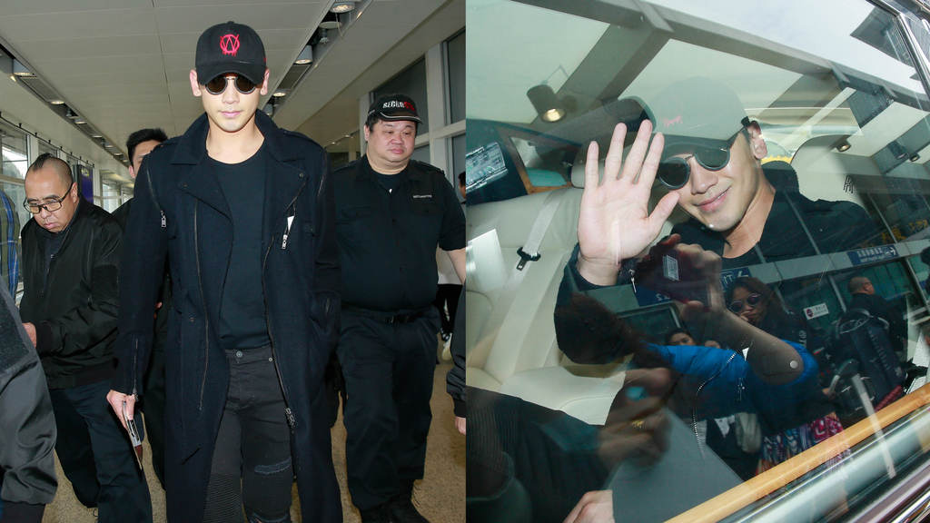 Rain鄭智薰凌晨抵港親民會粉絲 今午偕工作人員歎美食過冬至