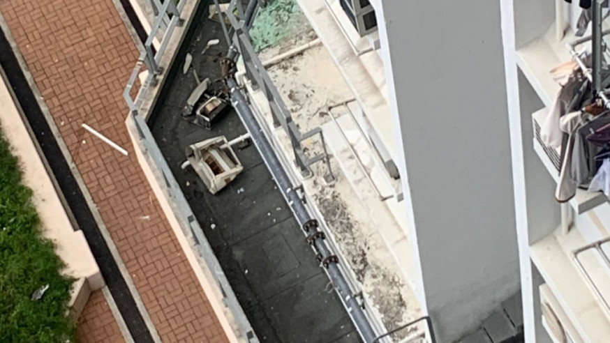 熱水爐爆炸 ︳水泉澳邨單位疑熱水爐爆炸 冷氣機跌落平台 戶主頭部受傷