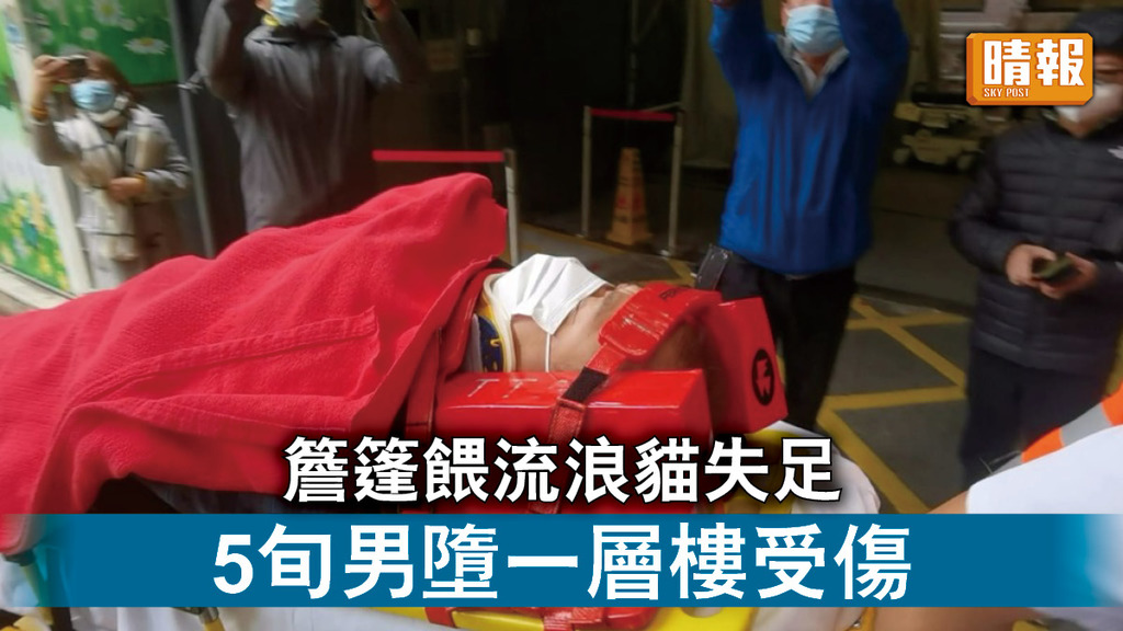 墮樓意外｜尖沙咀5旬男簷篷餵流浪貓 失足墮一層樓受傷送院