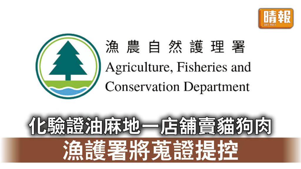 貓狗規例｜化驗證油麻地一店舖賣貓狗肉 漁護署將蒐證提控