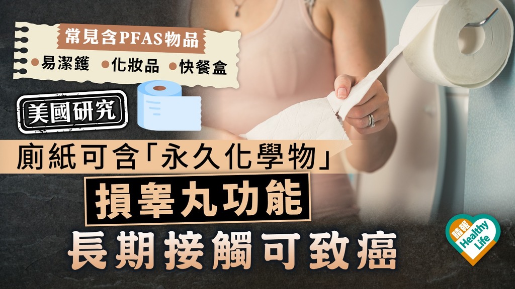 致癌風險｜美國研究：廁紙可含「永久化學物」 損睾丸功能長期接觸可致癌