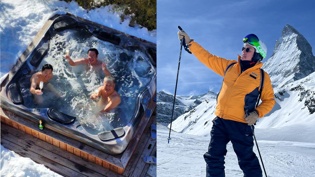 72歲譚詠麟瑞士滑雪忘形凸腩 半裸浸溫泉獲內地粉絲讚：白裏透紅小蘋果