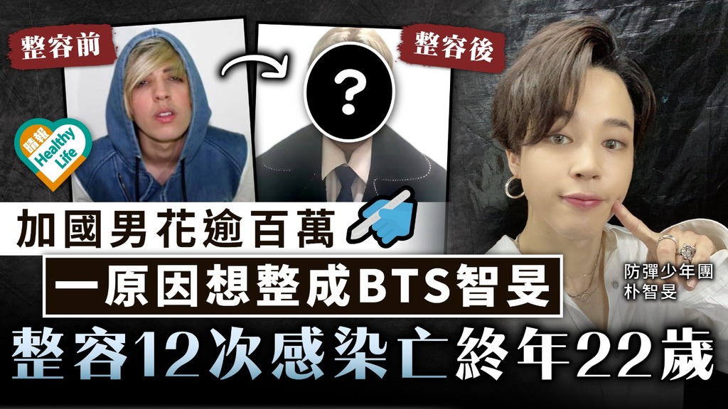 整容風險︳加國男星花逾百萬 因一原因想整容變成BTS智旻 開刀12次感染亡終年22歲