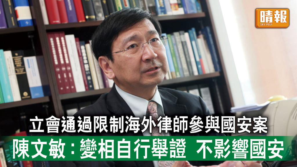 香港國安法｜立法會通過限制海外律師參與國安案 陳文敏：變相要自行舉證不影響國安