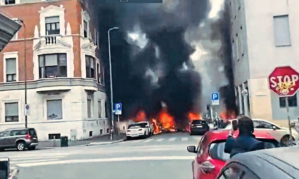 米蘭載氧氣筒貨車爆炸「骨牌效應」至少4傷