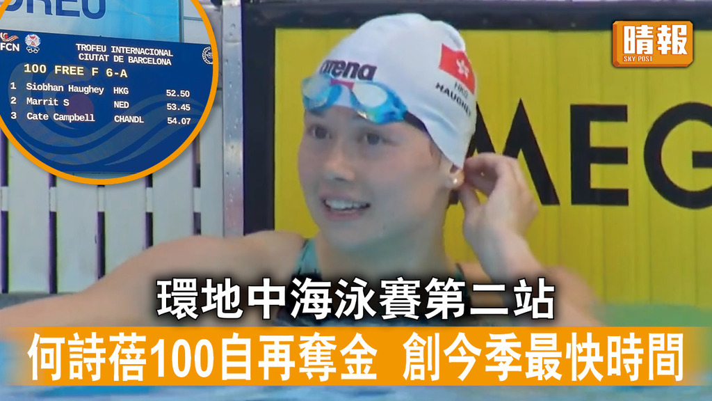 香港運動員｜環地中海泳賽第二站 何詩蓓100自再奪金 創今季最快時間